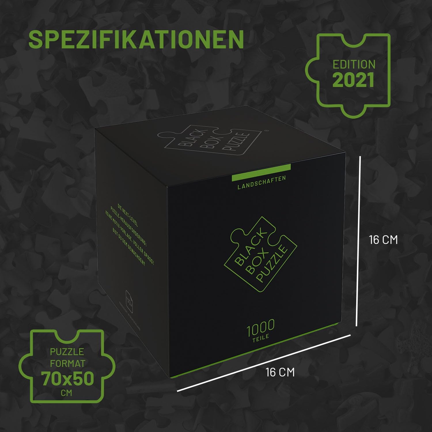 Black Box Puzzle 1000 Teile, Blackbox Puzzel mit Überraschungs-Motiv ohne Vorlage, Impossible Puzzle schwer für Erwachsene und Kinder ab 14 Jahren, Landschaft Edition 2021