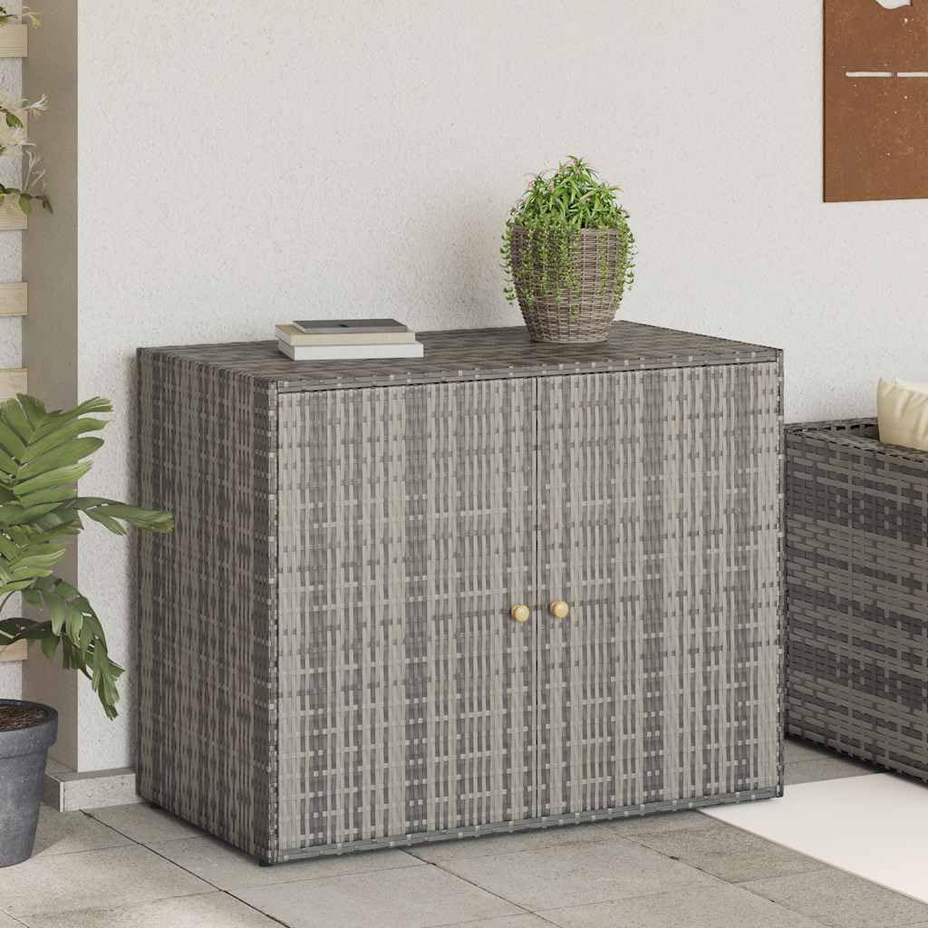 Armoire de rangement jardin Résine tressée Gris 100x55,5x80 cm