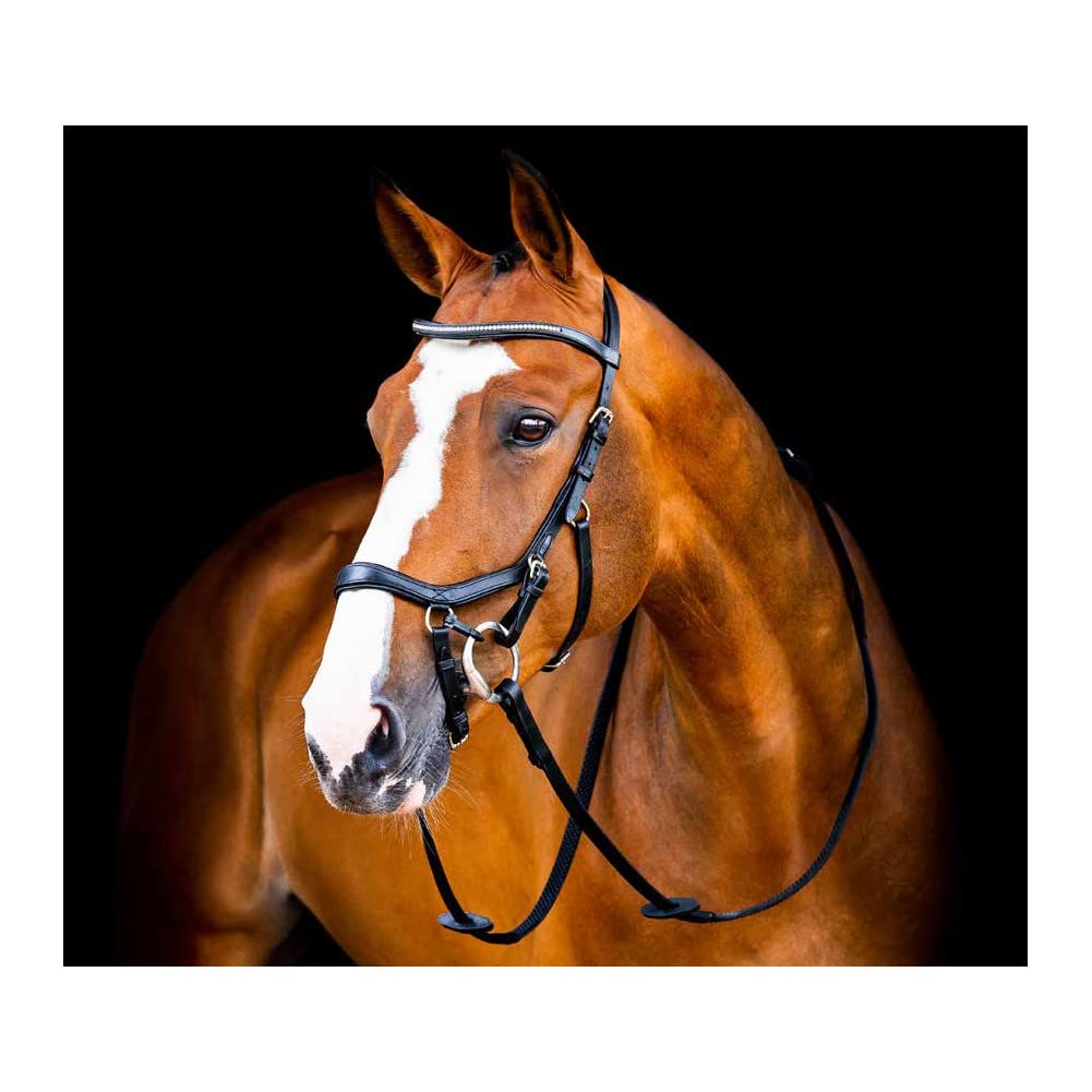 Horseware Micklem Diamante Competit Riendas, Unisex, Negro, Pony