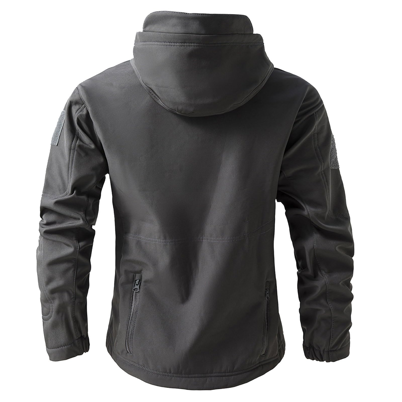 Generisch Giacca impermeabile mimetica da uomo, impermeabile, con cappuccio, antivento, giacca a vento mimetica, giacca tattica softshell con cappuccio, giacca da lavoro, giacca da corsa