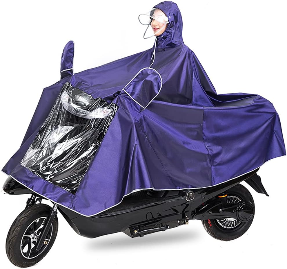 haozaikeji Universal Motorcycle Raincoat Waterproof Hoodie Rain Cape Reusable Bike E-Bike Rain Coat Mobility Scooter Raincoat