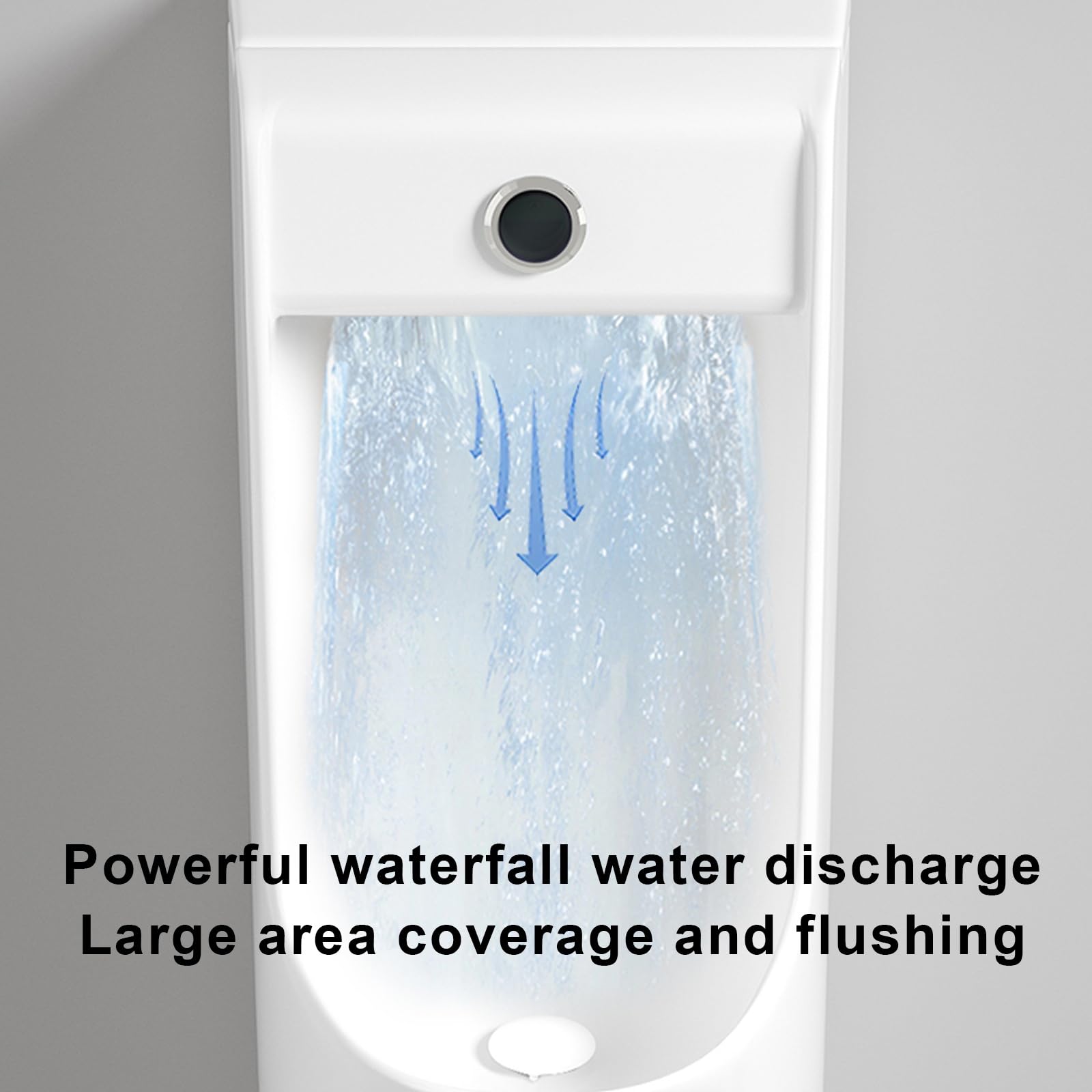 Orinatoi per Bagni Maschili, Orinatoi in Ceramica a Parete con Sensore di Scarico e Scarico Manuale, per uso Commerciale, Servizi Igienici Domestici, Centri Commerciali(Gray)