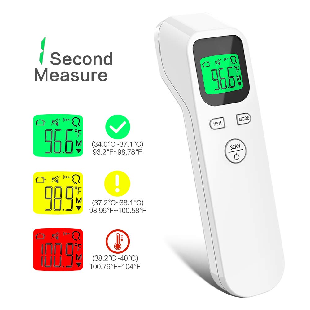 TOP оƒƒERS ULBRE Forehead Thermometer for Adults and Kids, No Touch Digital Infrared Thermometer Temperature Gun, Accurate Instant Reading Fever Alarm 20sets Memory Gеt Dіѕсоunt 70% Prісе ULBRE Forehead Thermometer for Adults and Kids, No Touch Digital Infrared Thermometer Temperature Gun, Accurate Instant Reading Fever Alarm 20sets Memory