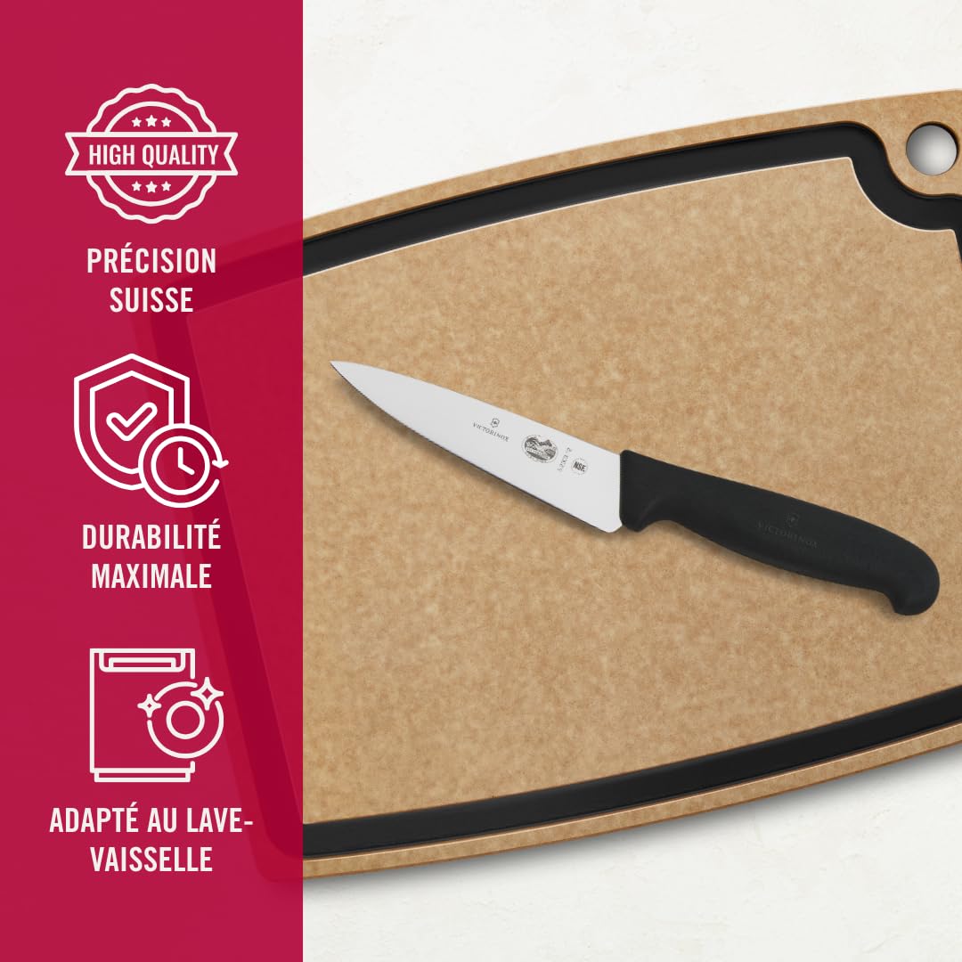 Victorinox Fibrox Couteau de chef 12 cm Lame lisse Inox Noir