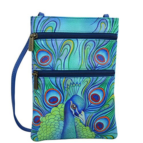 Image of Anuschka Women's Leather Crossbody Bag - Hand-Painted Genuine Leather Handbag with Pockets for Everyday Use - 448