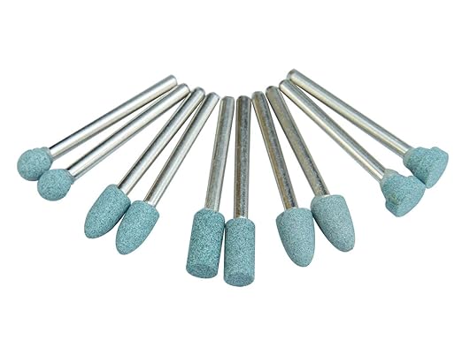 10 Pack Rotary Abrasive Mounted Stone Grinding Tool Silicon Carbide Grinding Kit for Rust Remove