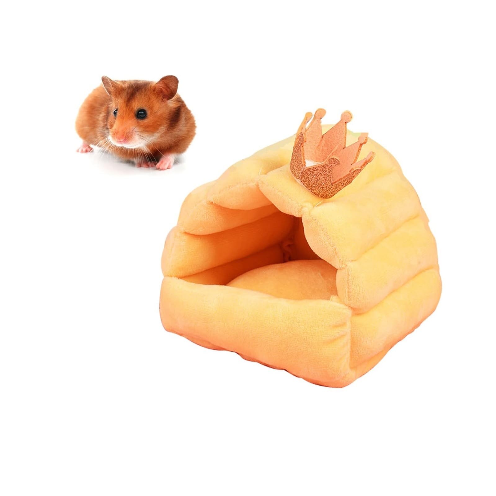 Mini cuccia per criceti, in morbido pile e tela, per criceti nani, gerbilli, accogliente nido per animali domestici (6, L)