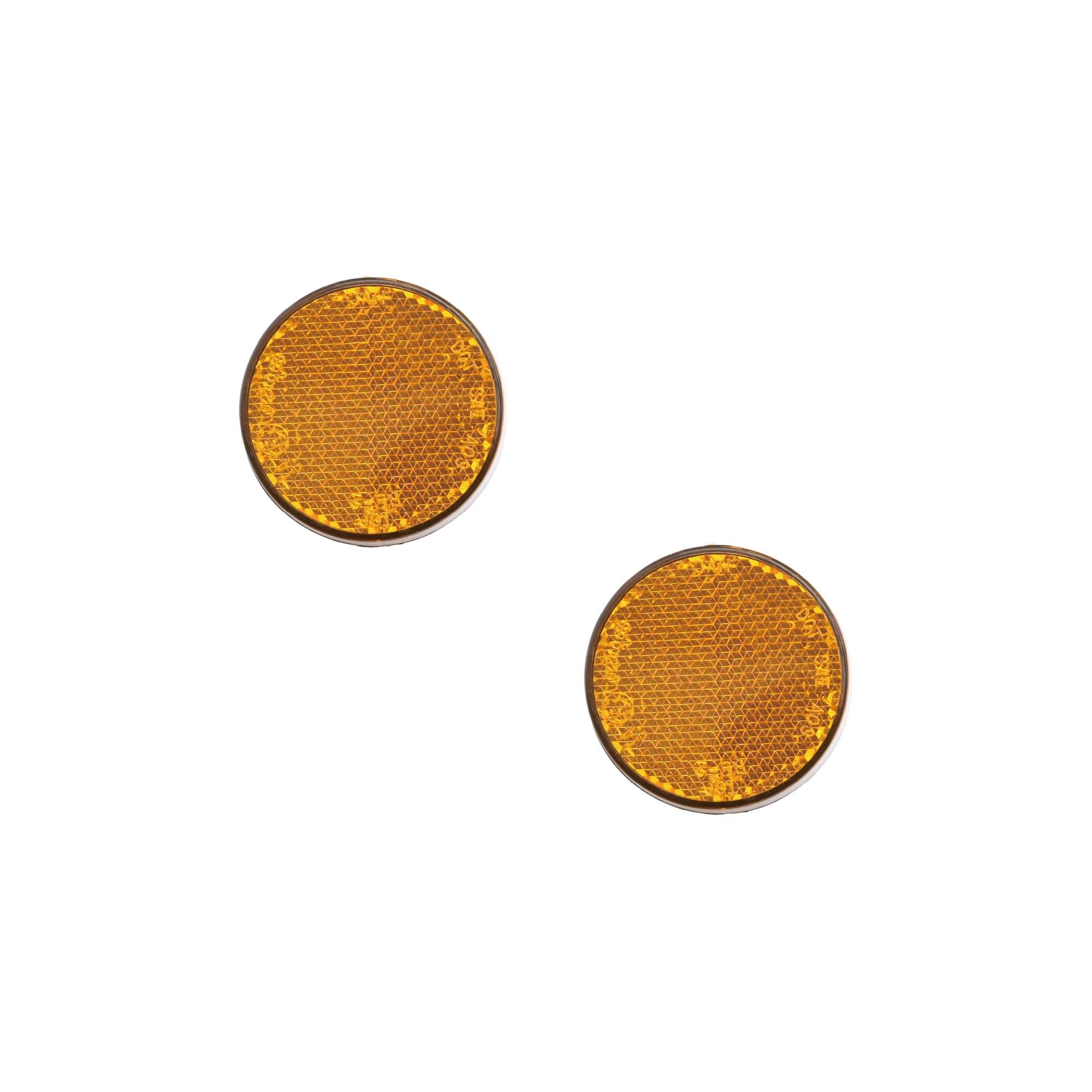 AUTOTECH Screw-on Side Reflectors M6 Self-tapping Mount Type for Motorcycle, Bicycle, E-Bike (Mini Round - Amber, 1.69 inch, 2Pcs)