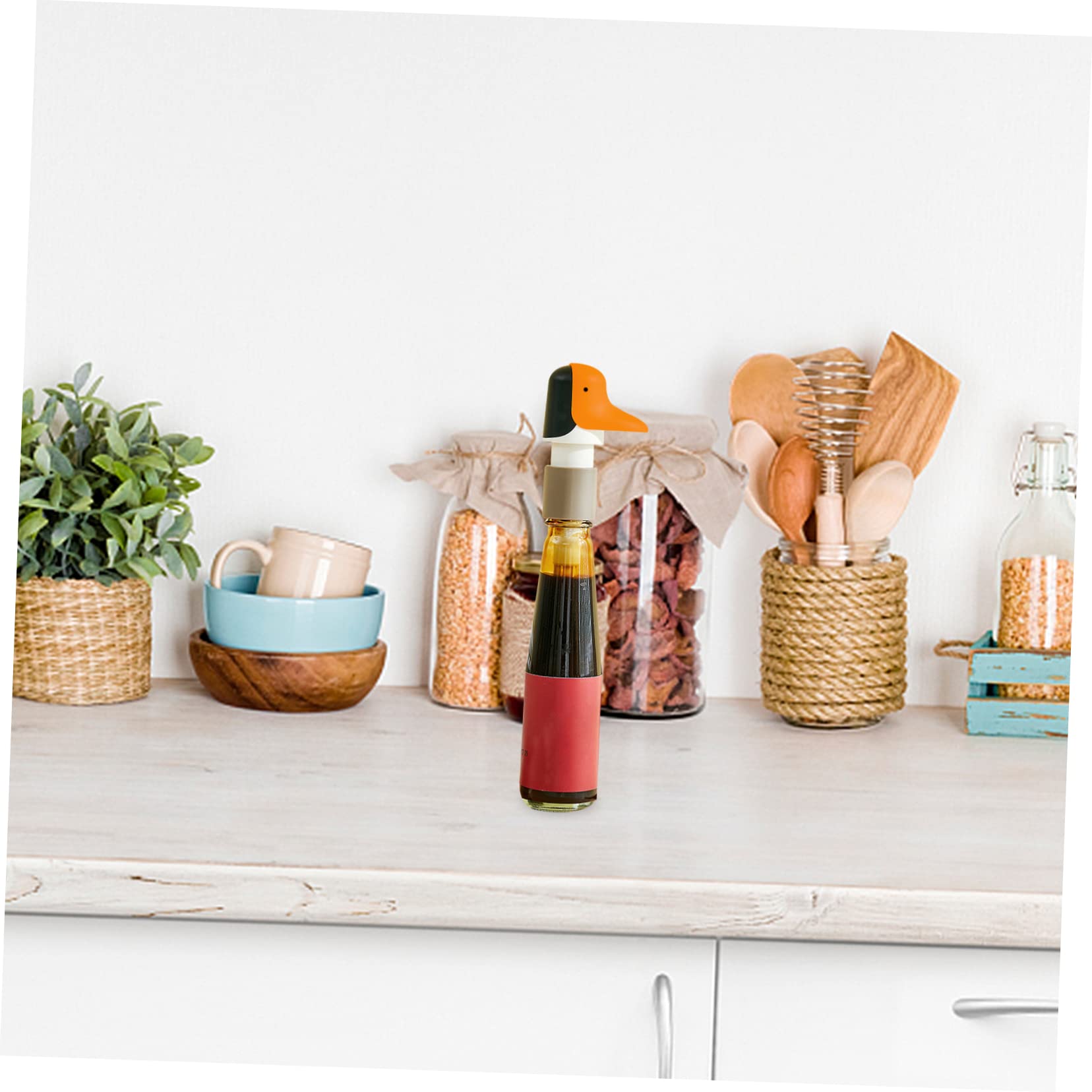 TOVINANNA 1pc Reusable Oyster Sauce Bottle Nozzle Kitchen Press Pump Head for Soy Sauce Ketchup Compact Food-Grade Squeeze Dispenser for Home Cooking Meal Prep