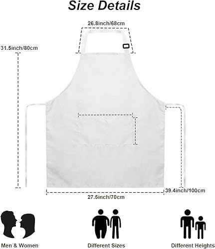 Miniatura 5 de 15 delantales para adultos a granel con bolsillos, delantal de chef ajustable para mujeres y hombres, pintura, cocina, manualidades (SL)