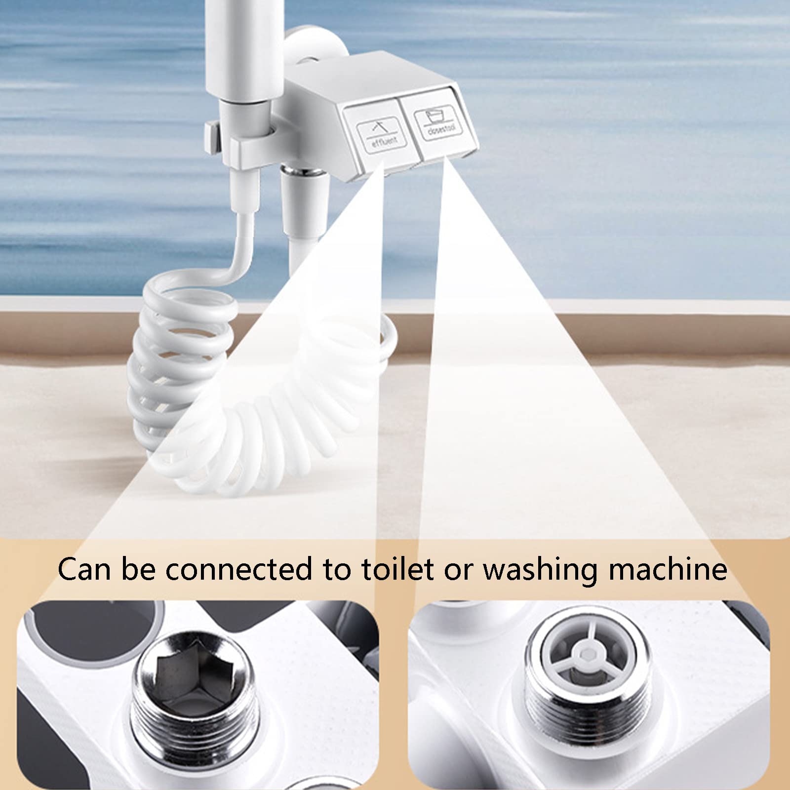 Douchette WC Kit Complet, Douchette Toilette WC Laiton Bidet Toilette Douchette pour L'hygiène Personnelle Quotidienne Blanc Pulvérisateur de Bidet à Main