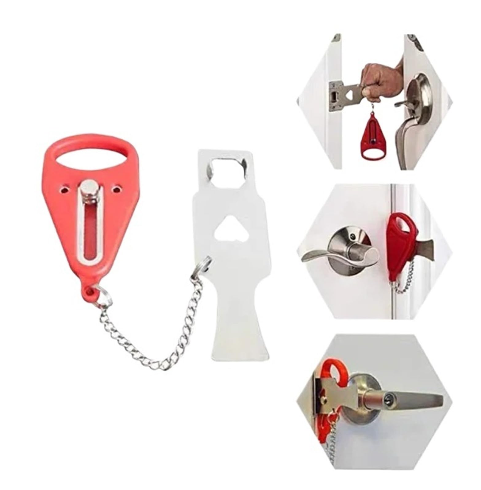 Meytxoa New Red Portable Door Lock Portable Door Lock Keyless Anti-Theft Hotel Travel Locks Childproof Security Home Safety