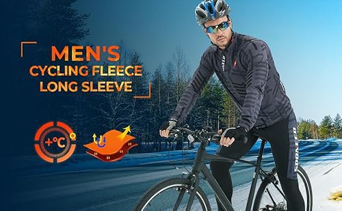 image for sponeed Men's Bicycle Clothing Suit Thermal Fleece Long Sleeve Reflect