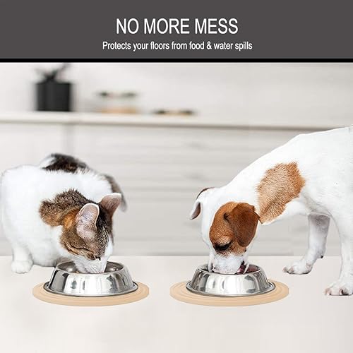 Miniatura 9 de Paquete de 2 tapetes de silicona para comida para gatos, tapete para tazón de perro que evita el desbordamiento de alimentos y agua, tapete de
