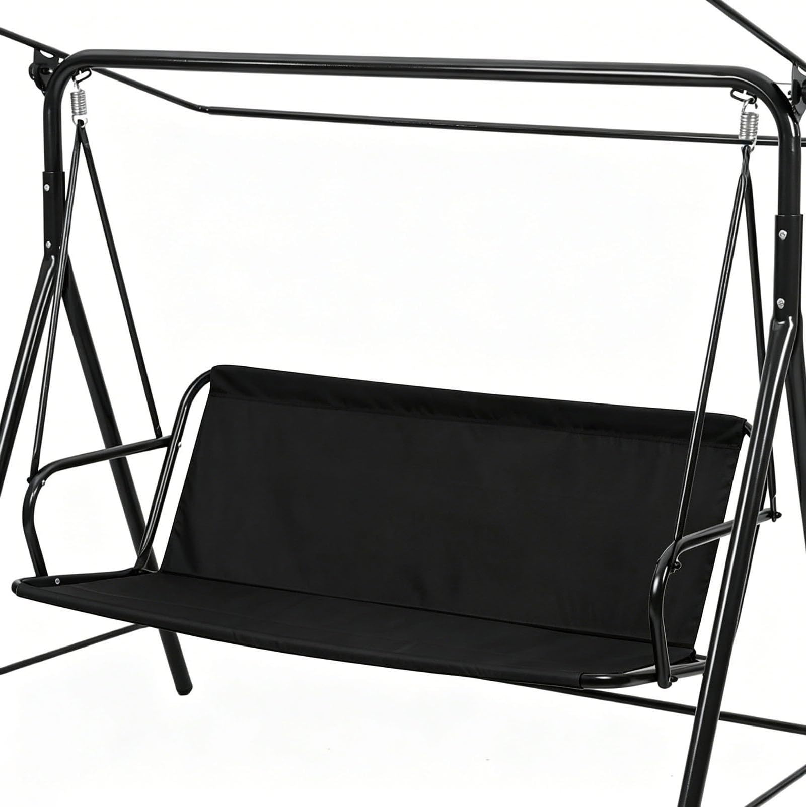 WFXXZL Swing Seat Cover Replacement, 600D Thickened Oxford Cloth Outdoor Swing Cushion Covers for 2/3 Seater Patio porch Garden Bench Swings(Black,47.2 * 18.5 * 18.5in)