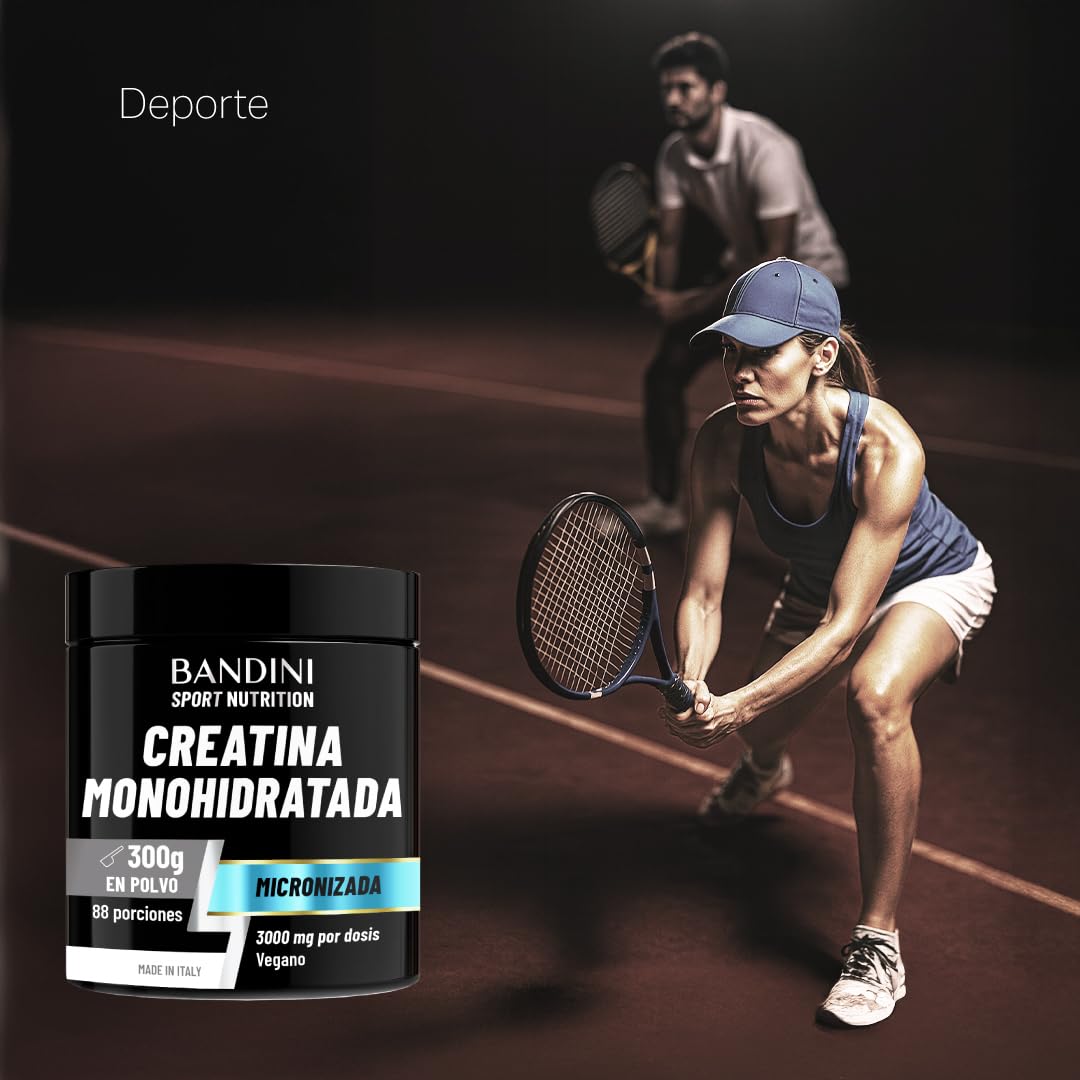 Créatine Creapure® Monohydrate 300g - Marque Bandini - 100% Pure, Végane - Fabriqué En Italie