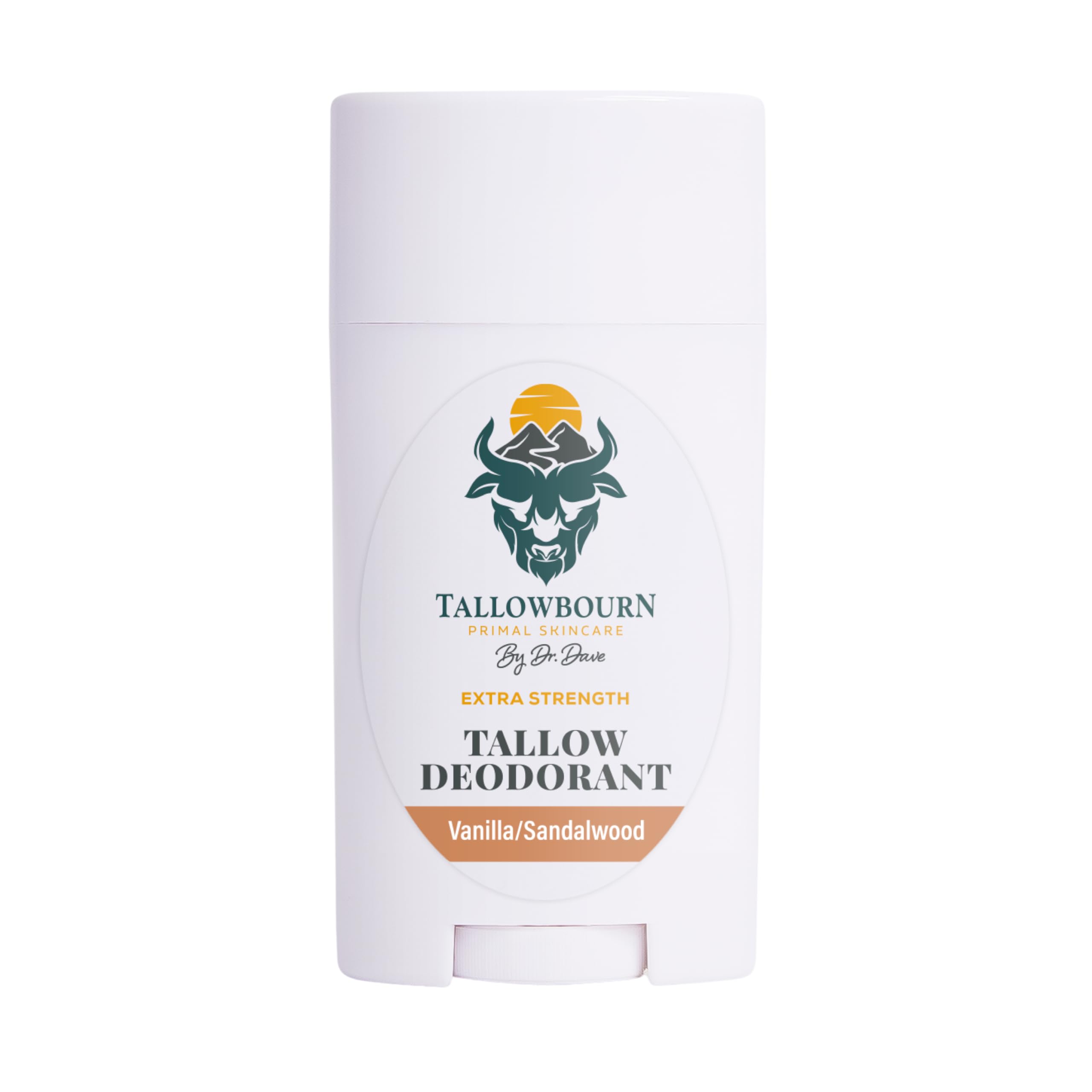 Extra Strength Tallow Deodorant - Aluminum-Free - Baking Soda, Beeswax, Coconut Oil, and Mango Butter - Vanilla and Sandalwood Deodorant for Men and Women - 3 oz