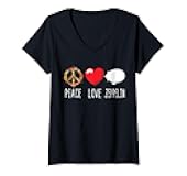 Dirigible Zepelin Love Peace Airship Blimp Zeppelin V-Neck T-Shirt