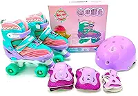 Patins Quad Ajustável Kit com Acessórios de Segurança Turma da Aventura do 34/37 - Unitoys