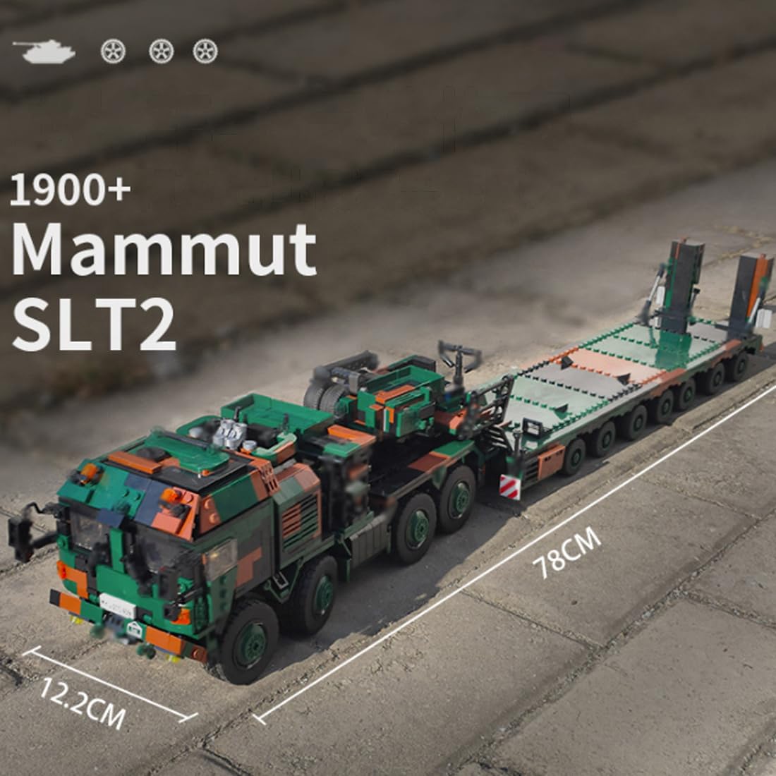 Technik LKW Modellbausatz, 1912 Teile SLT Mammut Bausteinmodell, Klemmbausteine MOC Bausatz Bauspielzeug Kompatibel mit Großen Marken