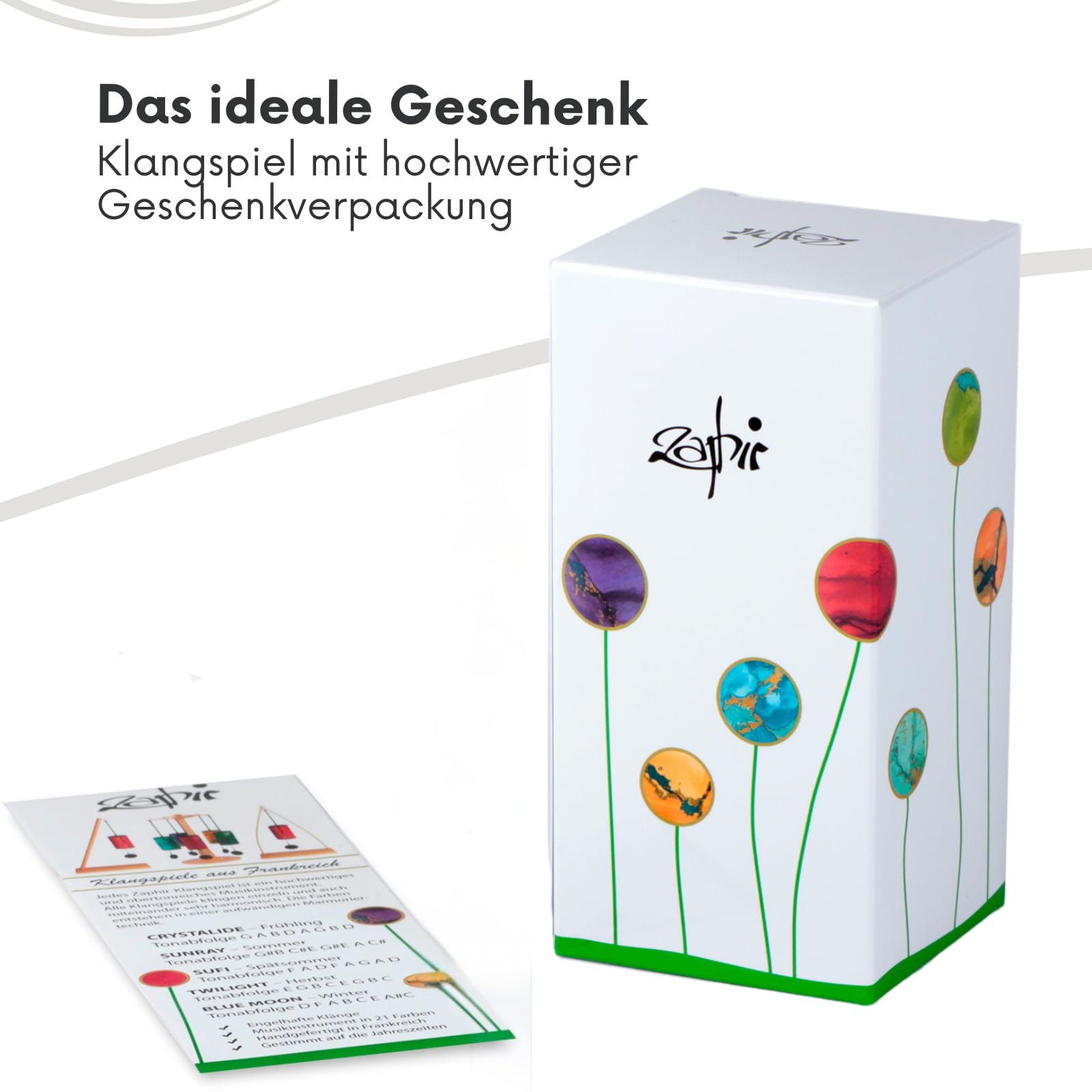 Zaphir Klangspiel Sufi mit Geschenkverpackung | Windspiel Geschenk - Chimes für Yoga, Kinder und Meditation in Lila