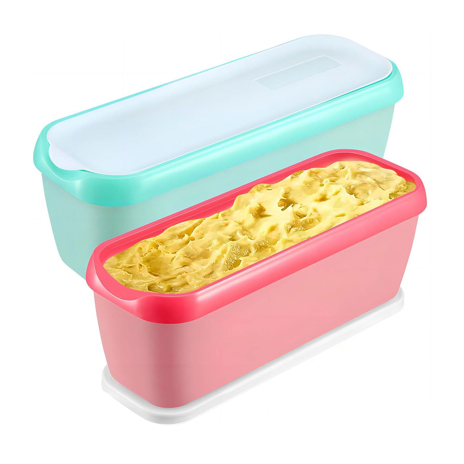 Amazon｜2 個アイスクリーム保存容器大型アイスクリームホルダー