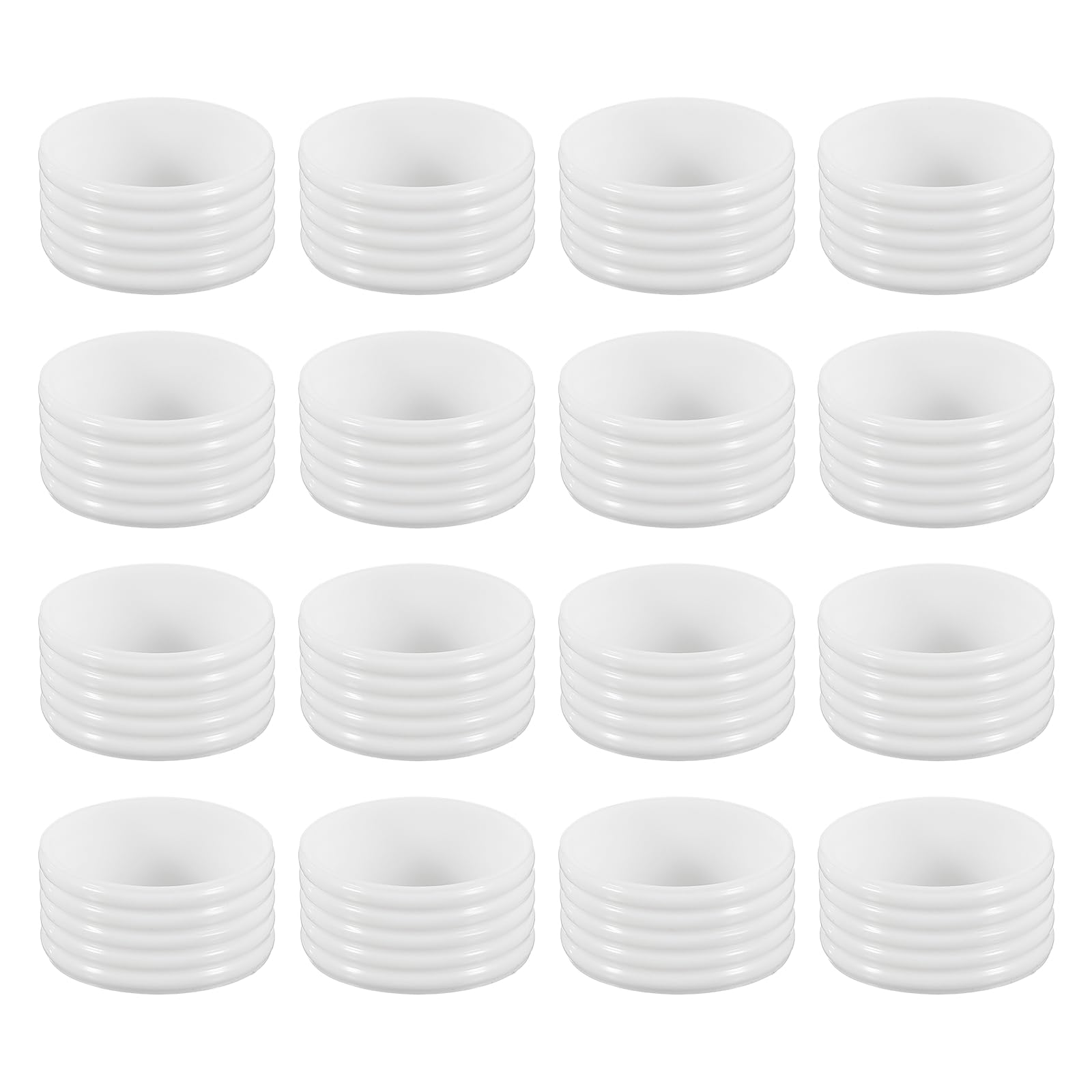 YELARXI Silicone Racquet Grip Band Ring, Anti-Slip Racquet Rubber Rings, Absorbent Overgrip 16 Pcs & White -Fitting for (Badminton/Pickleball/Tennis Rackets)