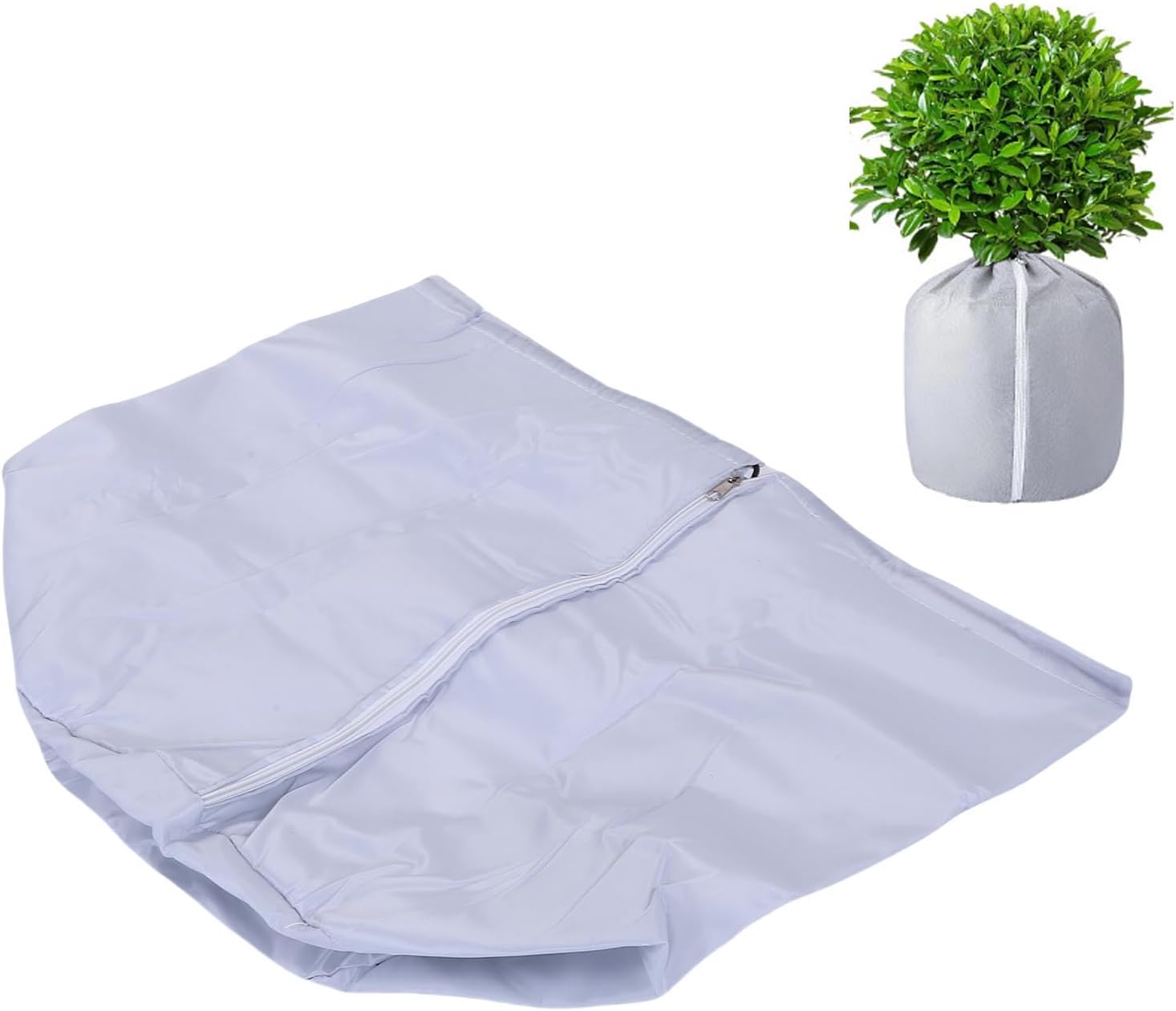 Plant Covers Freeze Protection, Oxford Cloth Aluminum Foil Winter Pot Plant Cover Thermal Flower Pot Protection Bag for Winter Outdoor Fruit Trees Potted Shrubs (Silver Gray)
