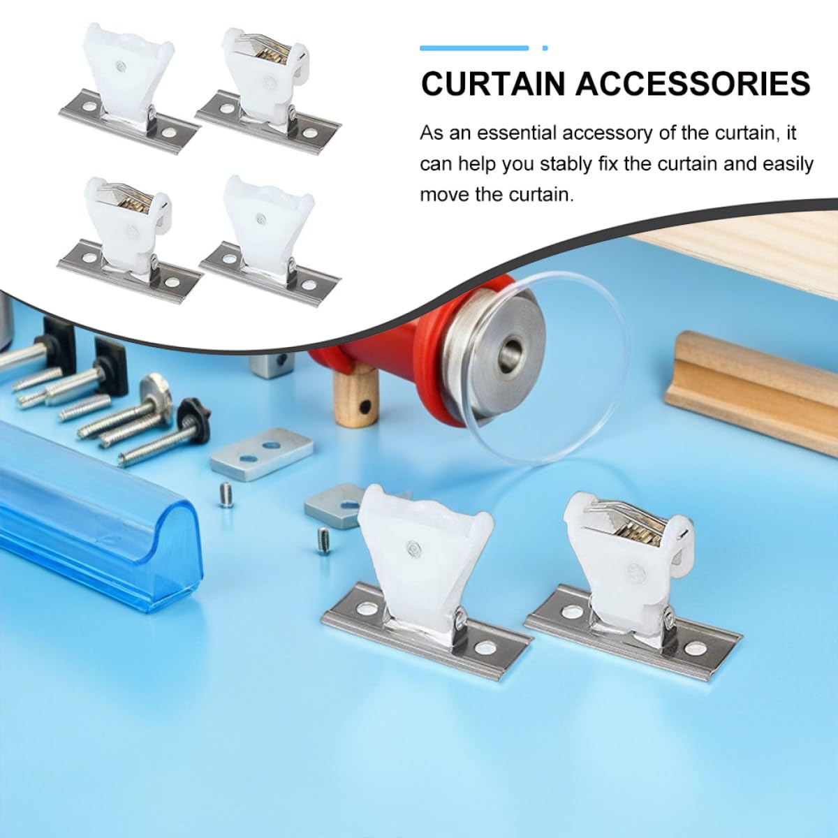 Housoutil Set Fermacorda per Tende Romane e Veneziane in Plastica Bianca Design Raffinato per Fissaggio Tende Domestiche Senza Corda