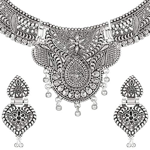 Choker Oxidised Necklace Set