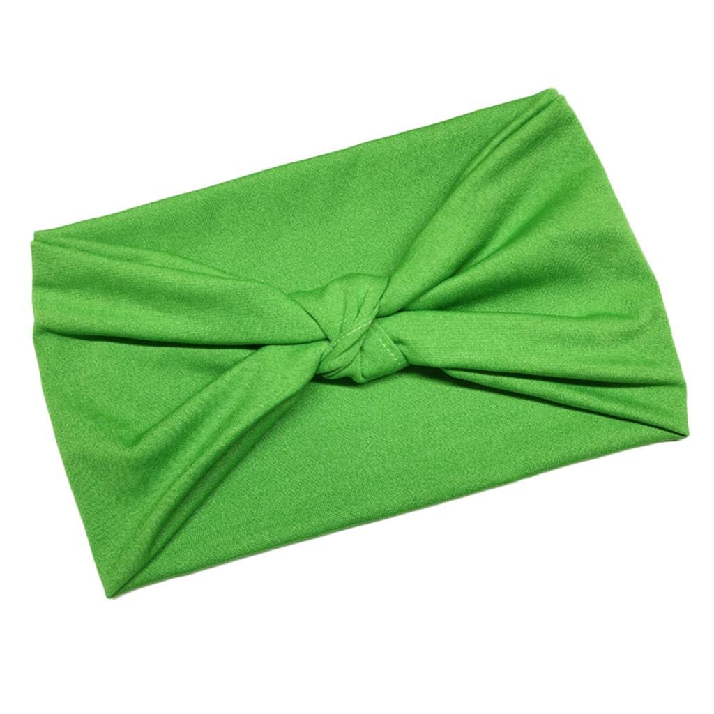 Women's Wide Head Wrap Elastic Headband for Sports, Running, Yoga Green-image-15