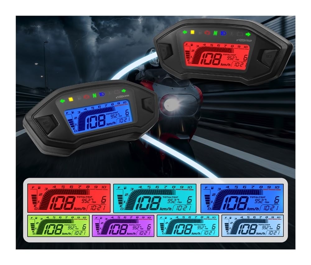 Tachimetro per moto, contagiri, cruscotto, 10000