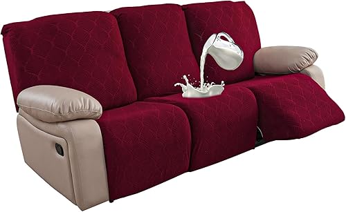 Miniatura 46 de Fundas de sofá reclinable 100% impermeables, 3 piezas cubiertas elásticas para sofá reclinable para sofá de 3 cojines, apto para mascotas, fundas de