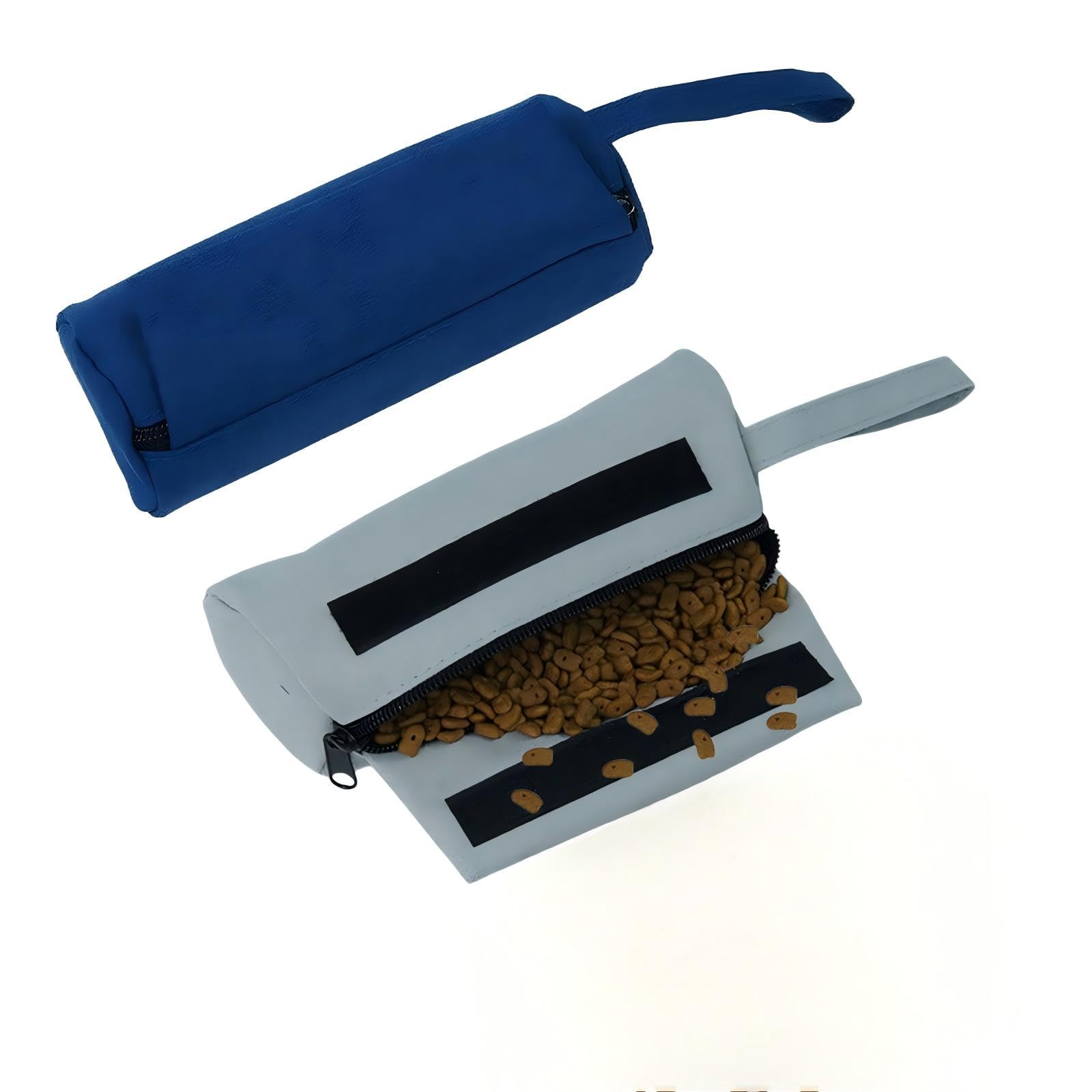 2 Pezzi Dummy Cane - Borsa per Cibo per Cani - Dummy Addestramento Cani Adatto Tutte Razze- Resistente all'Usura Anti-Morso Impermeabile Portatile Allenamento Sport all'Aria Aperta(Grigio/Blu)