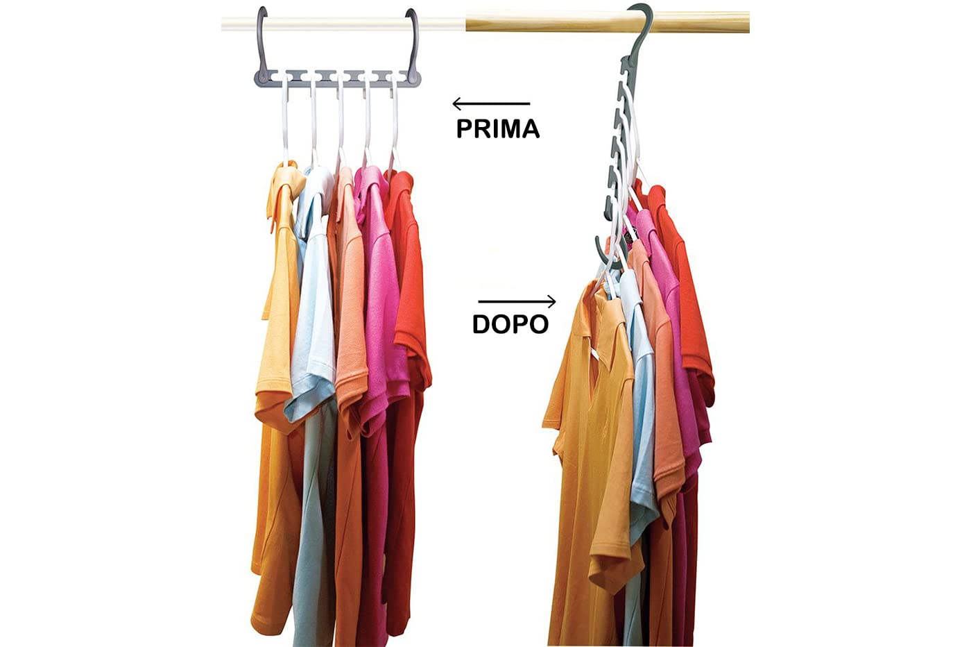 DARUITE Grucce Appendini In Metallo 10 Pezzi: Salvaspazio In Acciaio Inox Per Armadio, 42cm - 4