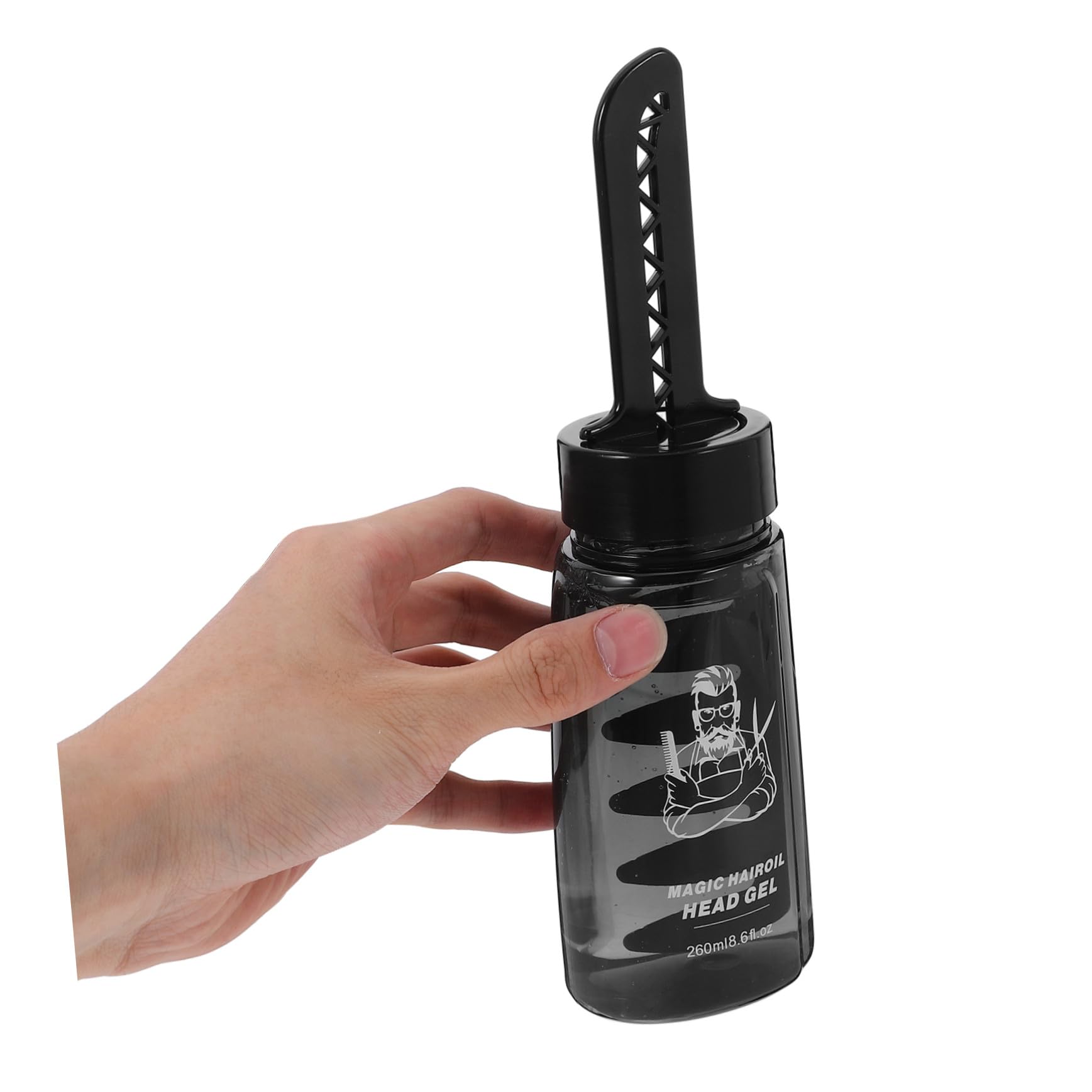 Cabilock Botella Dosificadora de Gel Fijador para Cabello 3 Unidades Tamaño Pequeño con Peine Aplicador para Hombres Peluquería y Peinado Profesional Reutilizable