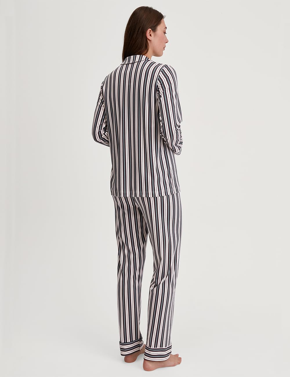 CALIDA Night Lovers Pyjama Damen | durchgeknöpfter Schlafanzug aus 100% Baumwolle, mit stoffbezogenem Gummibund