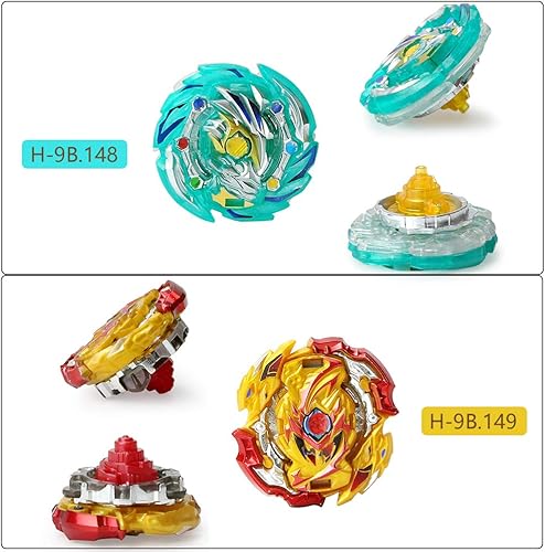 Miniatura 5 de Ingooood Juguetes giratorios para niños, paquete Fusión Metal, 6 piezas, Battle Top Burst Juego de alto rendimiento con 2 lanzadores (H-9A) H-9a.