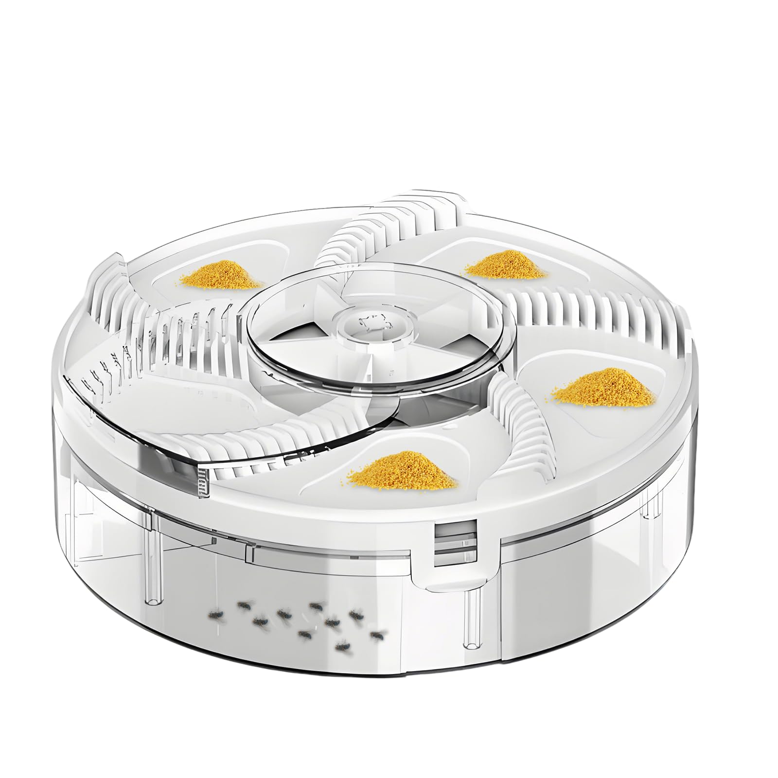 Electric Fly Trap Automatic,Fully Automatic Rechargeable USB Smart,Silent Rotating Fly Catcher with Bait Harness,Removable and Easy to Clean for Home/Kitchen/Restaurant/Ranch/Garden (White)