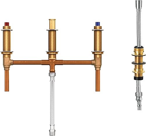 Moen 9796 - Bañera romana con desviador de ducha de mano, se instala en centros de 10 pulgadas, conexión CC de 1/2 pulgada