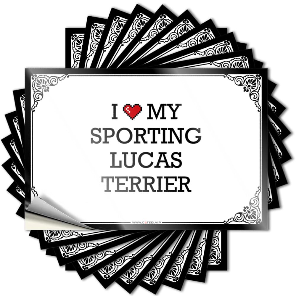 Sticker Helmet Girly I Love My Sporting Lucas Terrier for Exterior - Patio Decorations Easy Peel Removable(6X9CM)