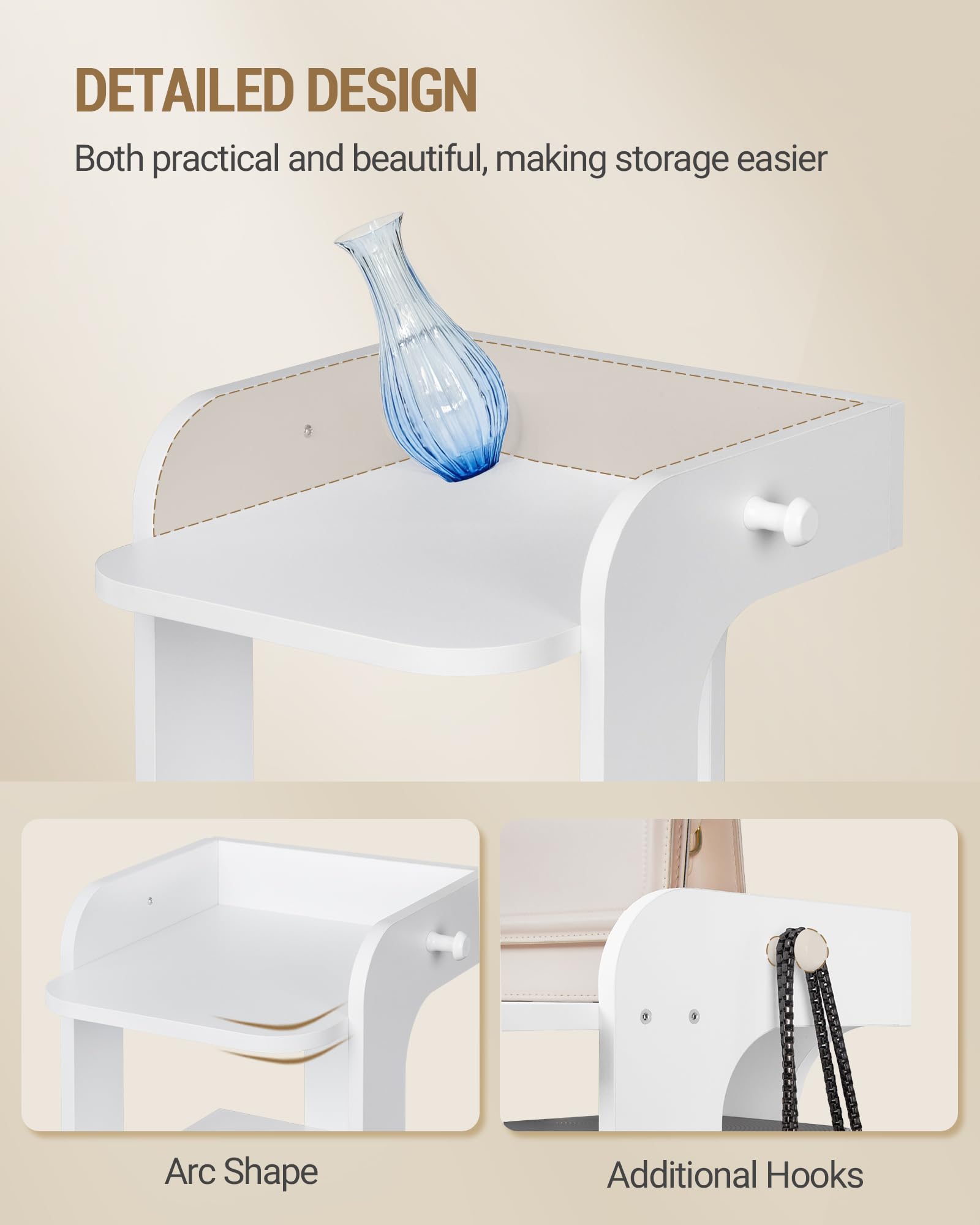 Hzuaneri Zapatero, 10 Niveles, Zapatero con Gancho, Ahorro de Espacio | Organizador de Zapatos de Madera para ArmarioEstante, para Entrada, Salón, Dormitorio, Blanco, SR21003X