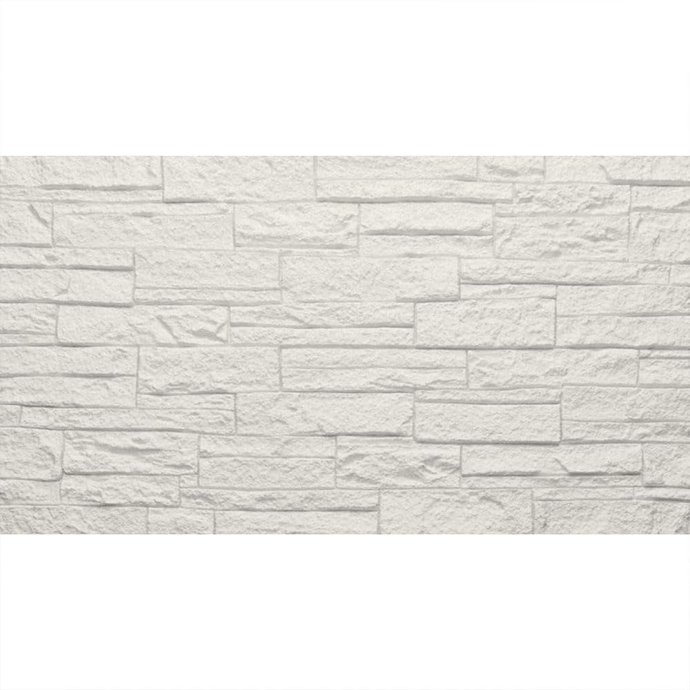 3D Cegła Kamień Dekoracyjny Panel Zestaw 12 Sztuk 8,6 mt2 Pokrycie ścienne PU 120 x 60 x 2,5 Biały kwarcyt