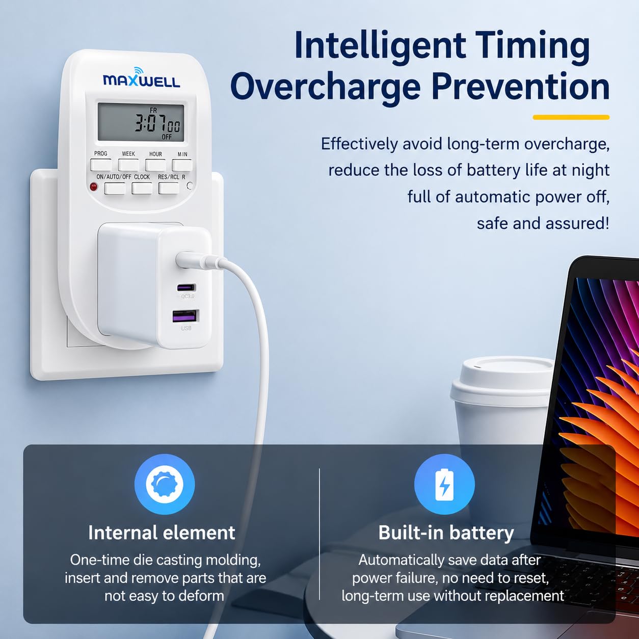 Maxwell 230V 24x7 Energy Saving Socket PlugType Digital Programmable Timer — Amazon image 8