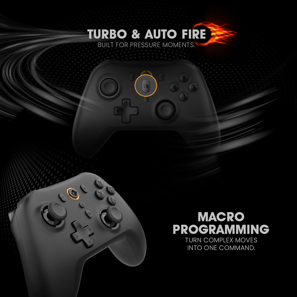 Cosmic Byte Blitz Tri Mode Controller for PC, Hall Effect Triggers, 1000Hz Polling Rate, Adjustable Vibration, Turbo & Auto Turbo, Upgraded with Gyro, TMR Joystick, Software and Charging Dock Support (Black) — Amazon image 5