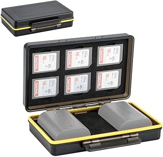 SD Card Holder & Camera Battery Case 2in1 Storage Box for 6 SD SDHC SDXC Memory Cards + 2 Canon LP-E6 LP-E6N Batteries on EOS R 5D Mark IV III II 5DM4 5DM3 5DM2 5Ds 5DsR 6D 6DM2 7D 7DM2 80D 70D 60D