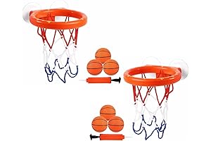 Cyfie Dog Basketball Hoop Set of 2 - Bathtub Fun for Boys, Girls and Dogs