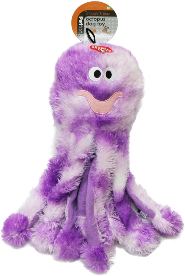 Petface Dog Toy, Medium, Octopus Dog Toy Snuggle and Play