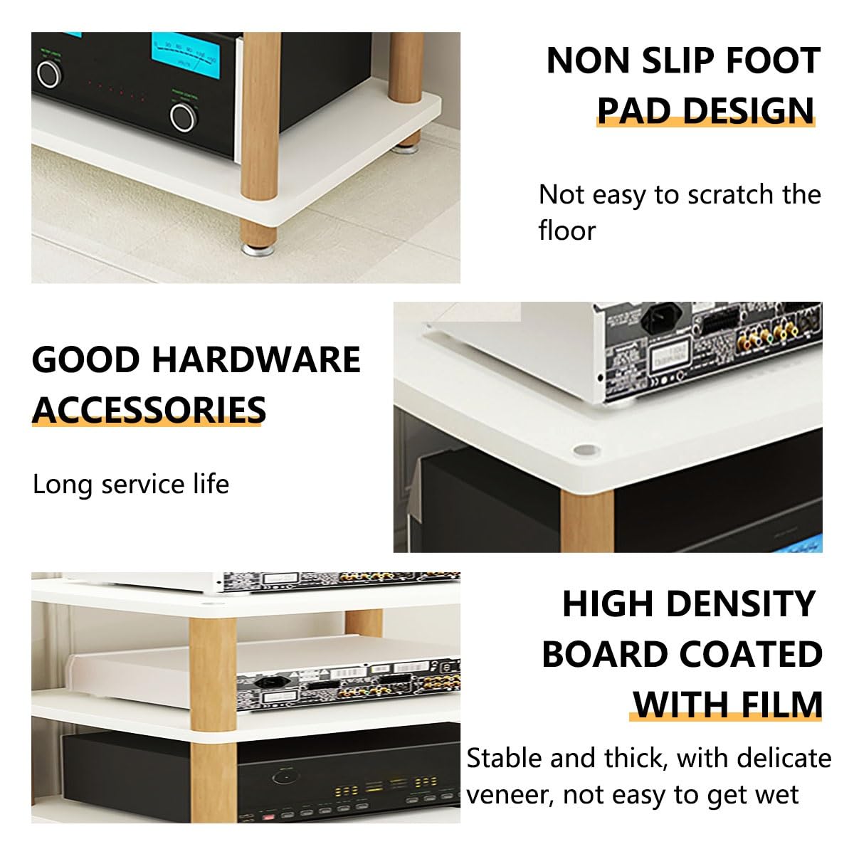 Genérico 4-poziomowy wspornik narożny do sprzętu audiowizualnego, otwarta półka audio, multimedialna szafka wieżowa, stereo sprzęt audio i wideo, czerwony, 120 x 48 x 46 cm