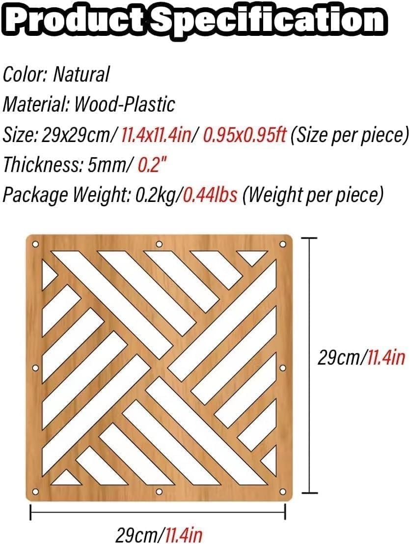 10 Pieces Folding Wood Plastic Screen Panels Bedroom DIY Panel Screen Partitions, Ceiling Partitions Privacy Screens,D